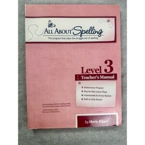 All‎ About Spelling Level 3 Teacher's Manual Marie Rippel Homeschool Curriculum